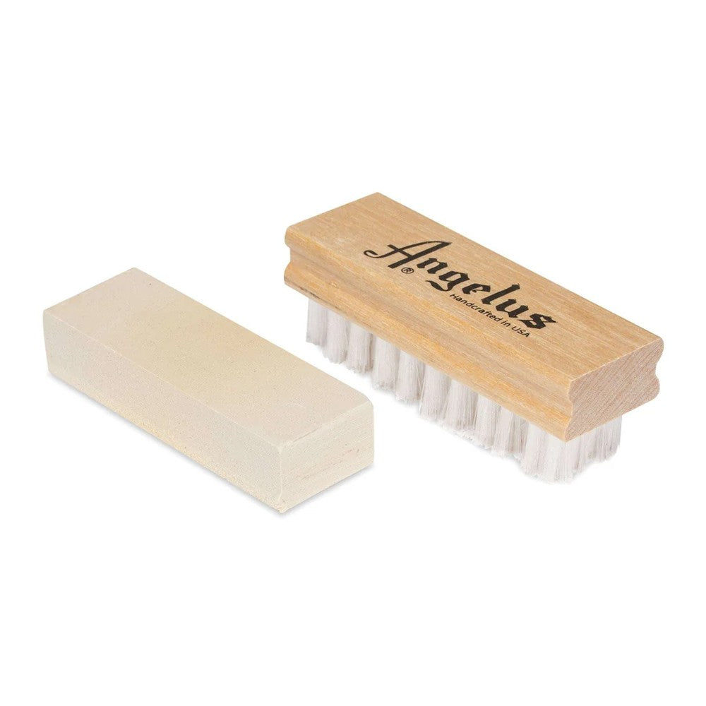 Angelus Nubuck & Suede Kit for cleaning, waterproofing, and restoring delicate materials.
