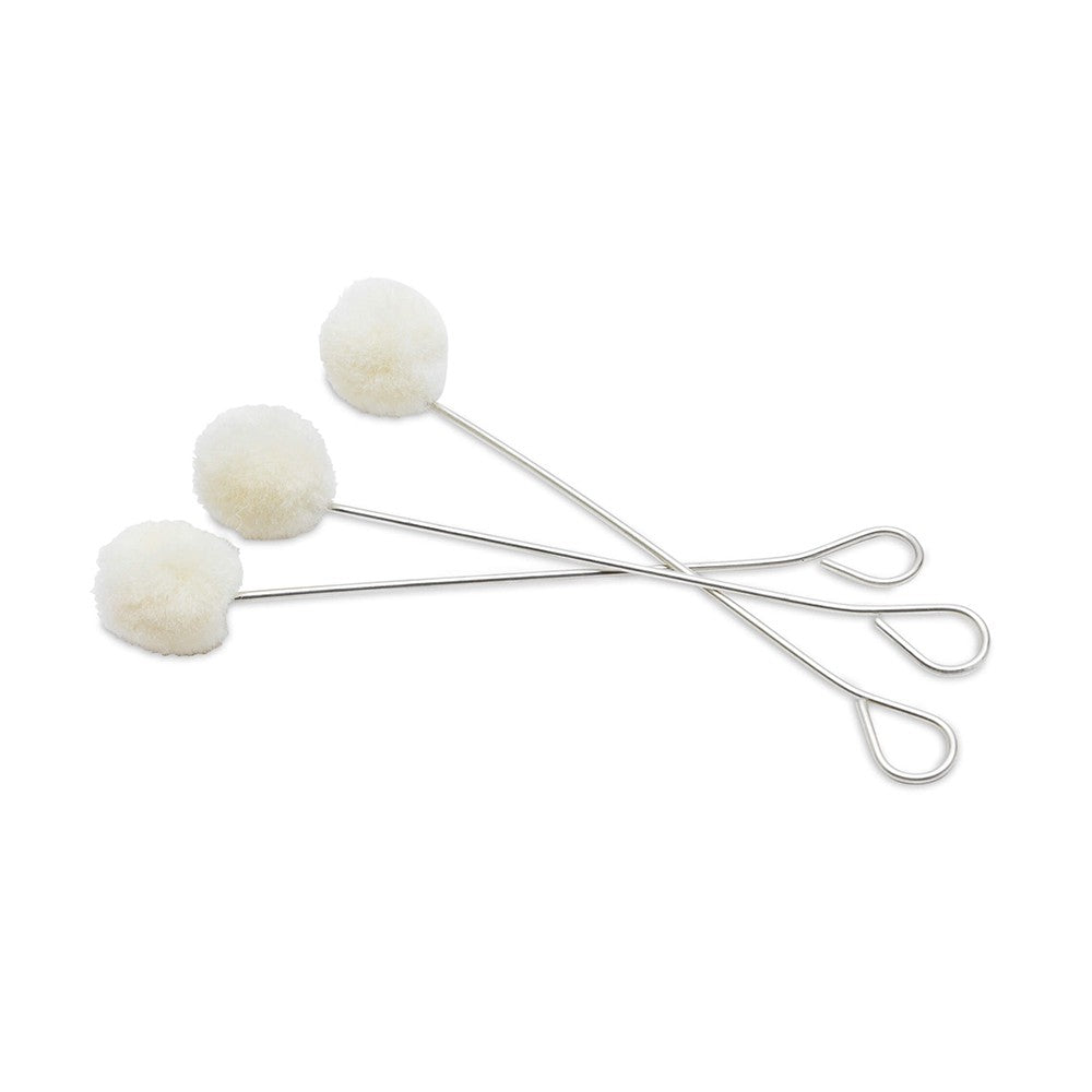 A bag of 100 wool ring dye daubers for precise application of leather dye, stain, and oil to intricate areas.