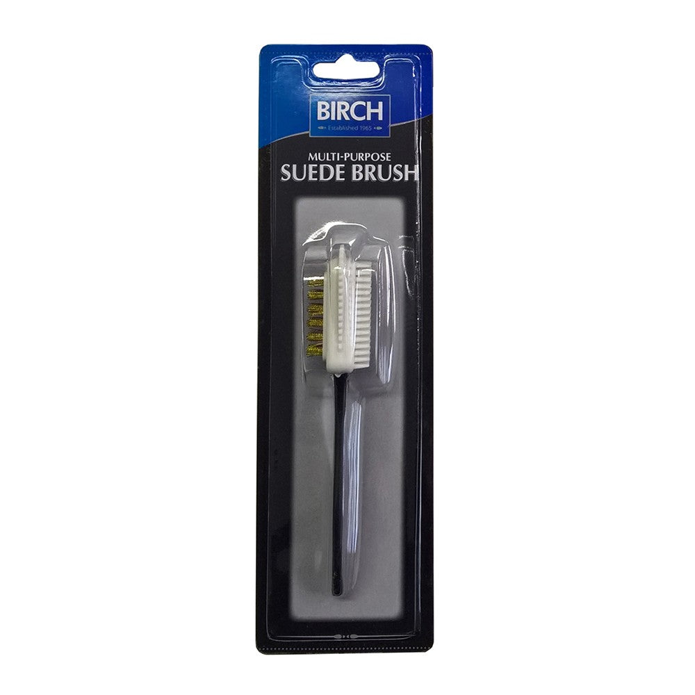 BIRCH Multi-Purpose Suede Brush for cleaning and reviving the nap on suede and nubuck.