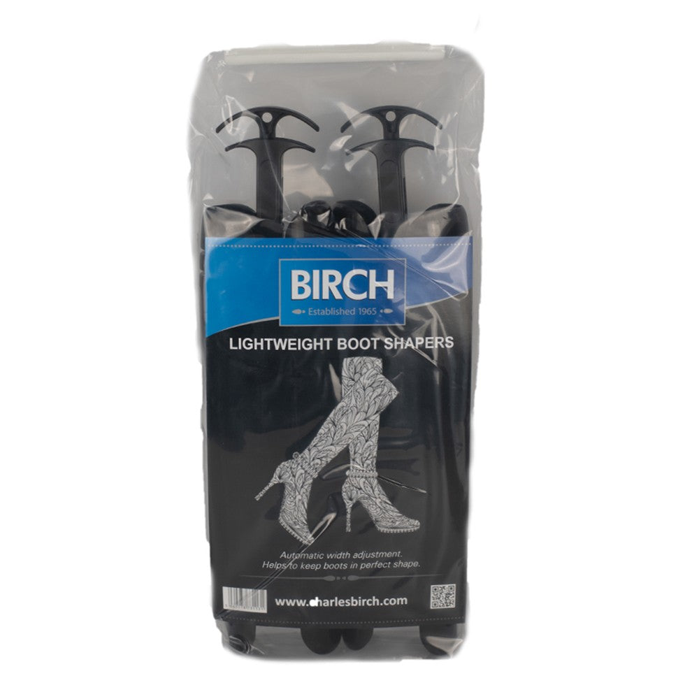 BIRCH 16-inch Boot Trees in black to maintain the shape and straightness of tall boots.