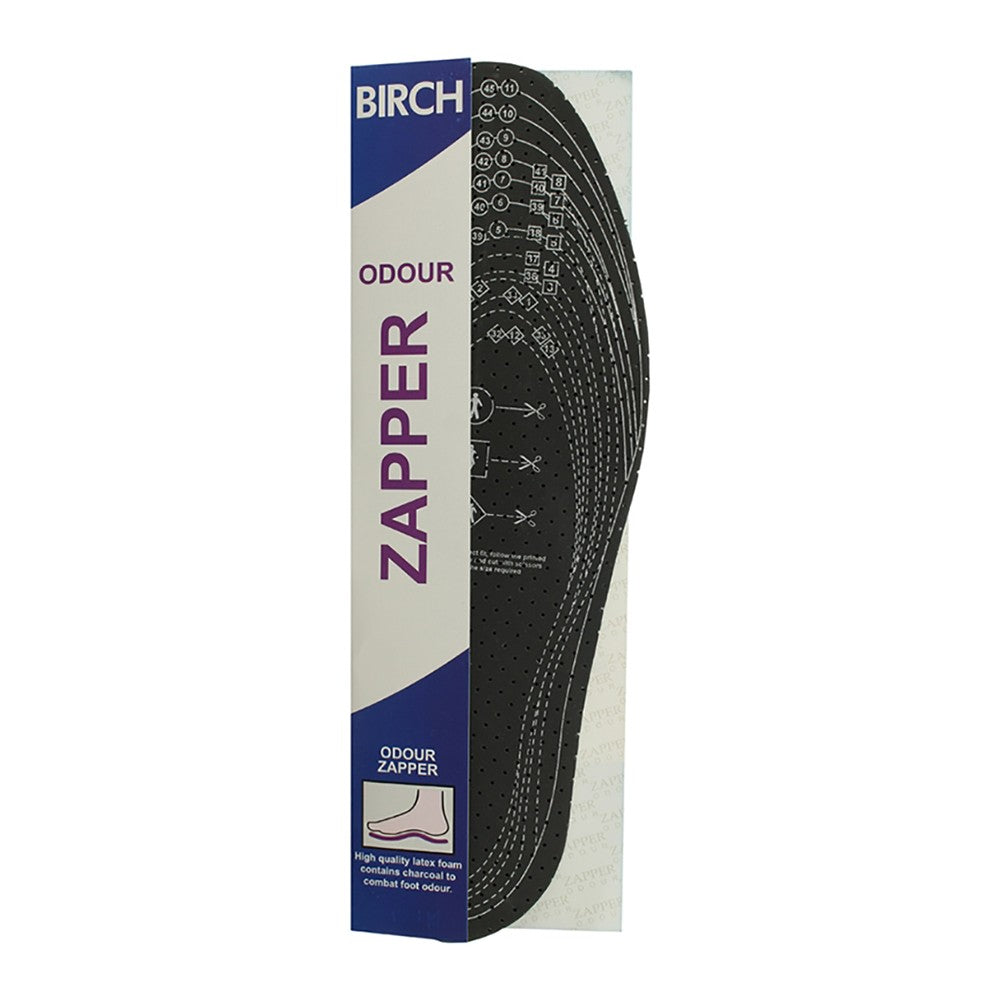 BIRCH Odour Zapper insoles to eliminate and prevent foot odour in shoes.