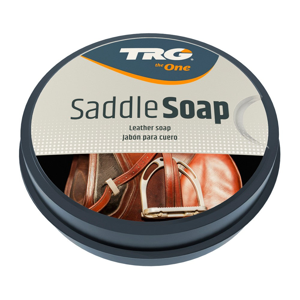TRG Saddle Soap in a 100ml tub is a traditional cleaner for effectively cleaning and conditioning leather saddles and tack.