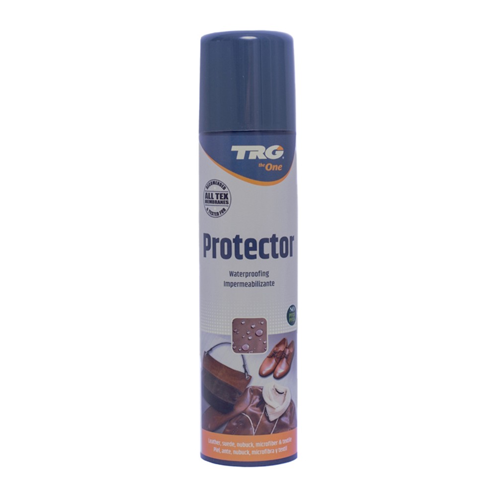TRG Protector water-repellent aerosol spray shields leather and suede shoes from water, salt, and everyday stains.