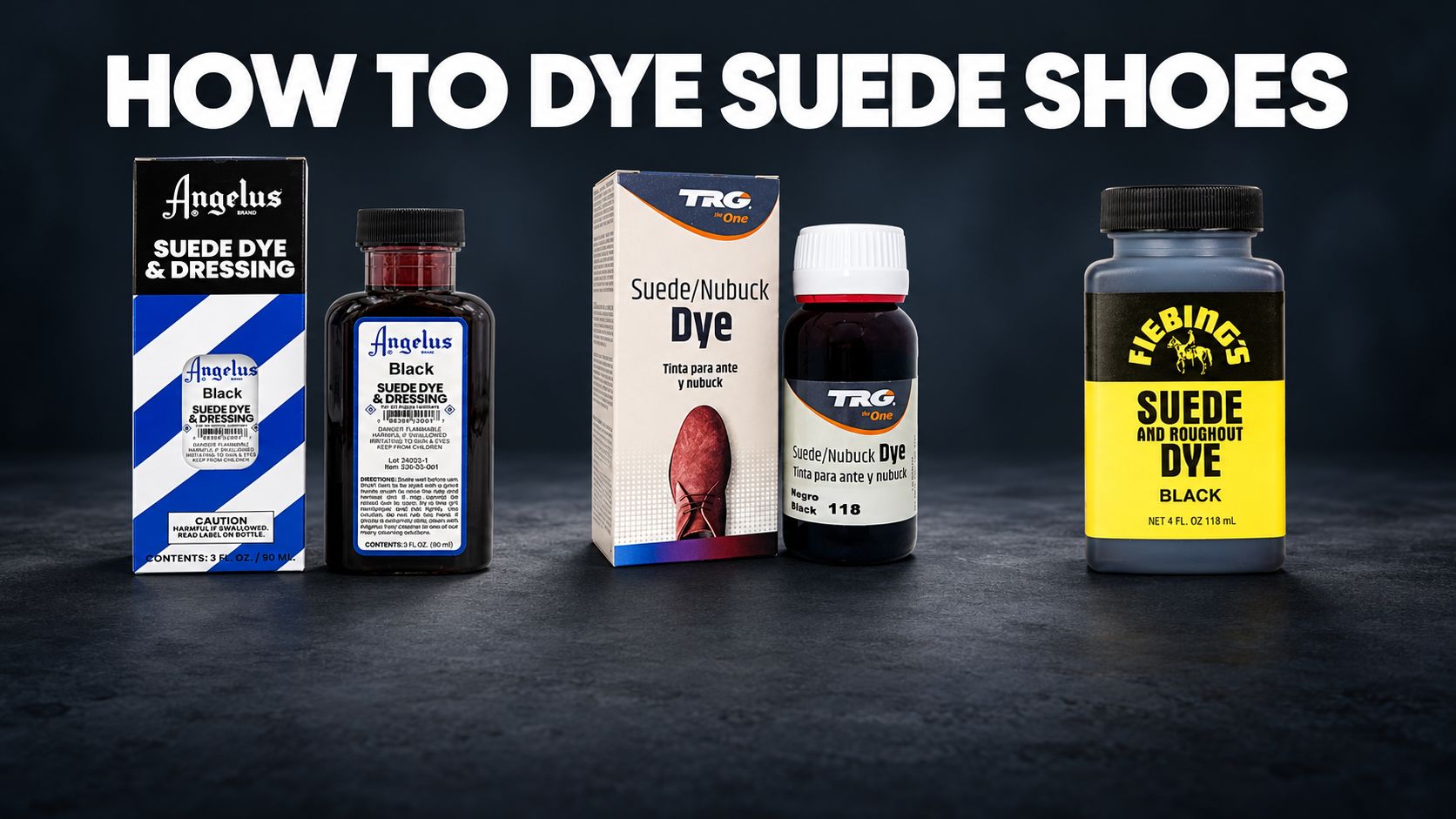 How to dye suede shoes using Angelus, TRG and Fiebing's suede dyes