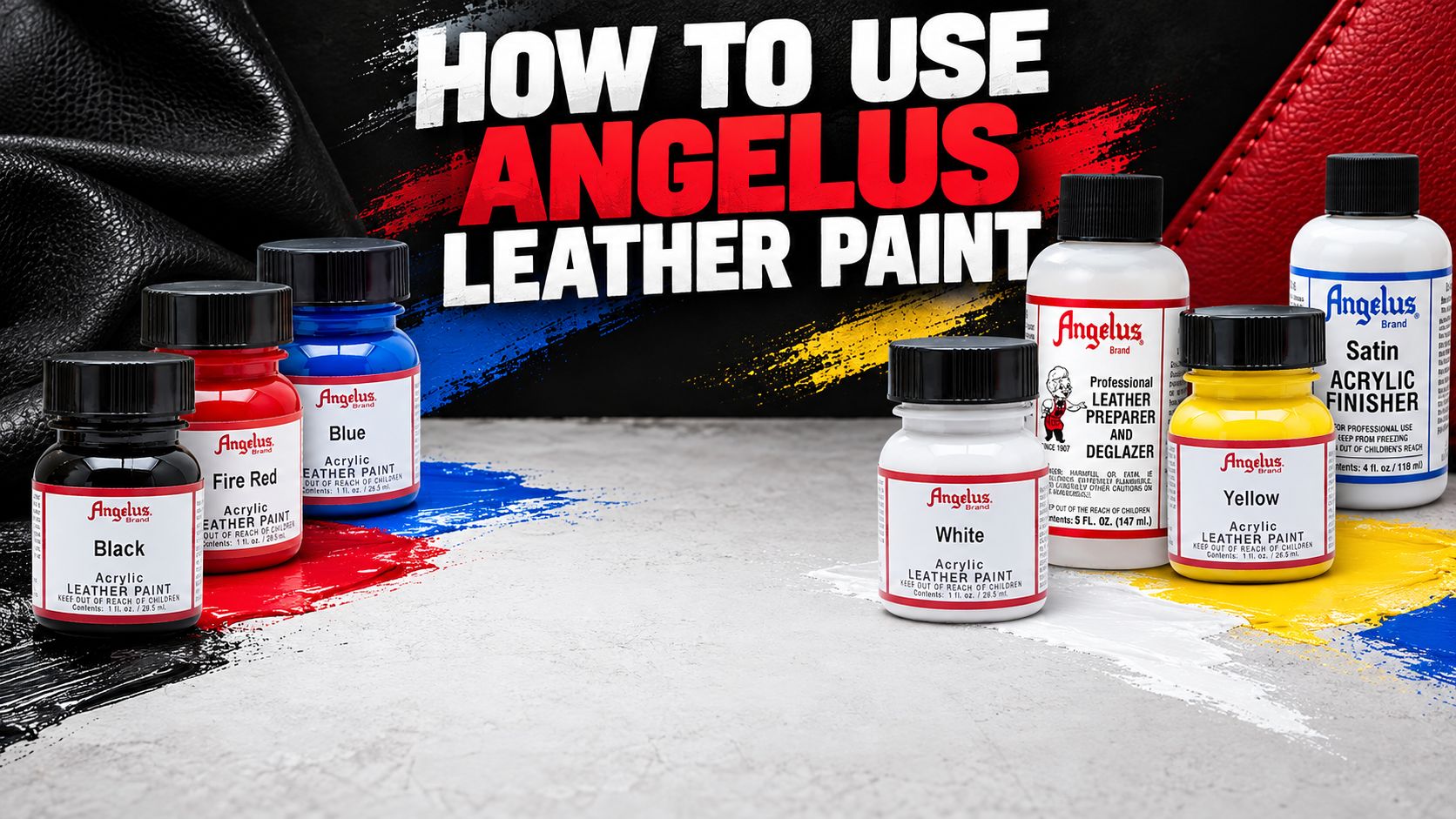 How to use Angelus leather paint on shoes and trainers with paints, preparer and finisher