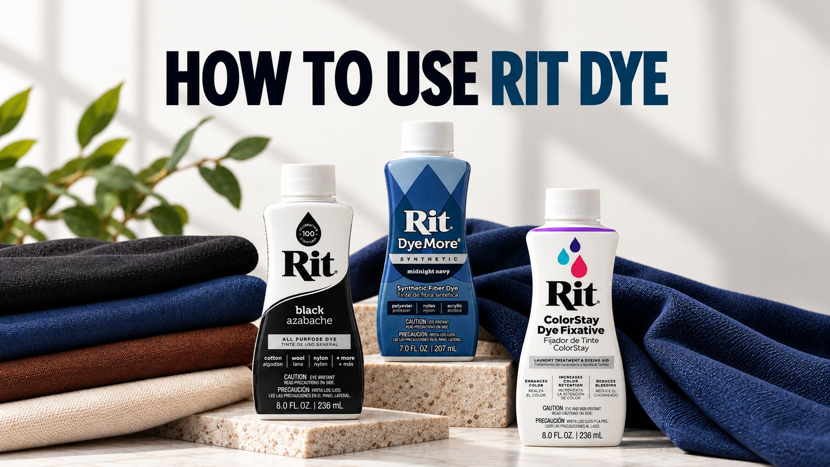 How to use Rit Dye with All-Purpose Dye, DyeMore, ColorStay Fixative and fabric dyeing products