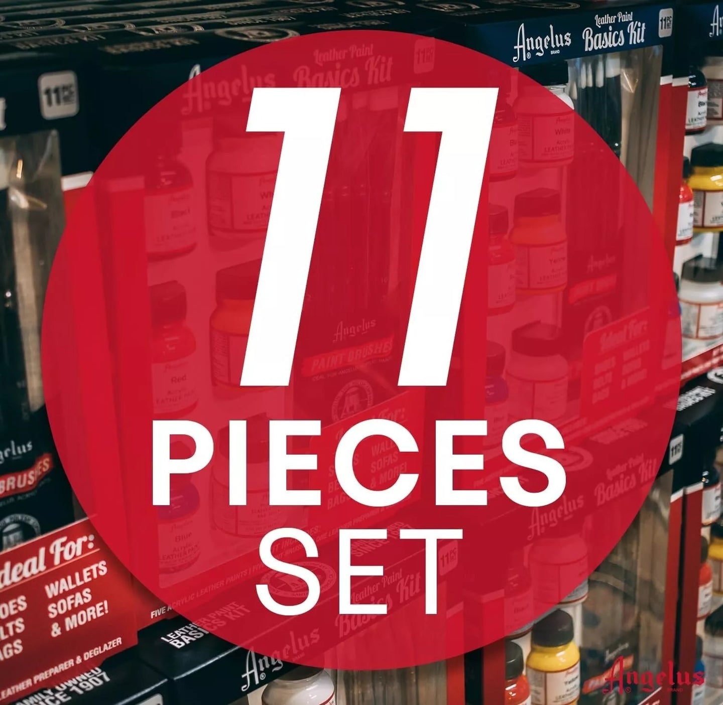 Angelus beginner paint kit with all essential supplies for custom leather artwork and sneakers