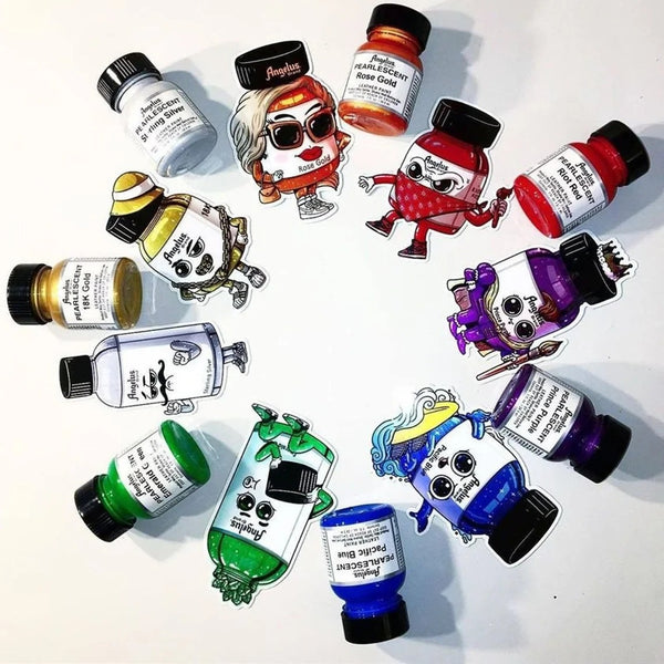 Angelus Pacific Blue pearlescent paint 4oz bottle for bigger custom projects