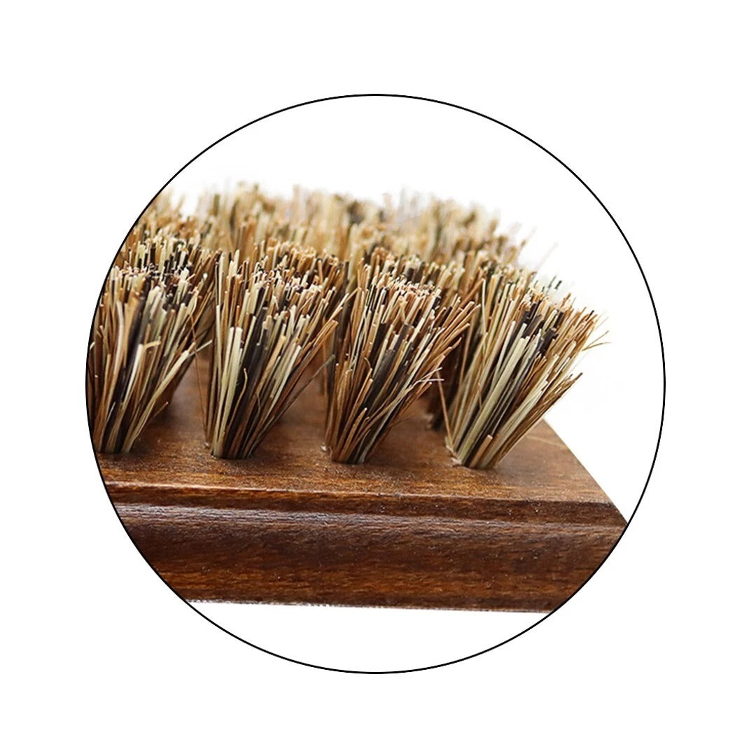 heavy duty BIRCH cleaning brush features stiff bristles that effectively clean hiking shoes and heavily soiled footwear surfaces