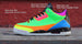 Custom sneaker artwork featuring Angelus Neon Sunset Yellow 128 demonstrating warm sunset colour and durable finish