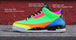 Custom sneaker artwork featuring Angelus Neon Sunset Yellow 128 demonstrating warm sunset colour and durable finish