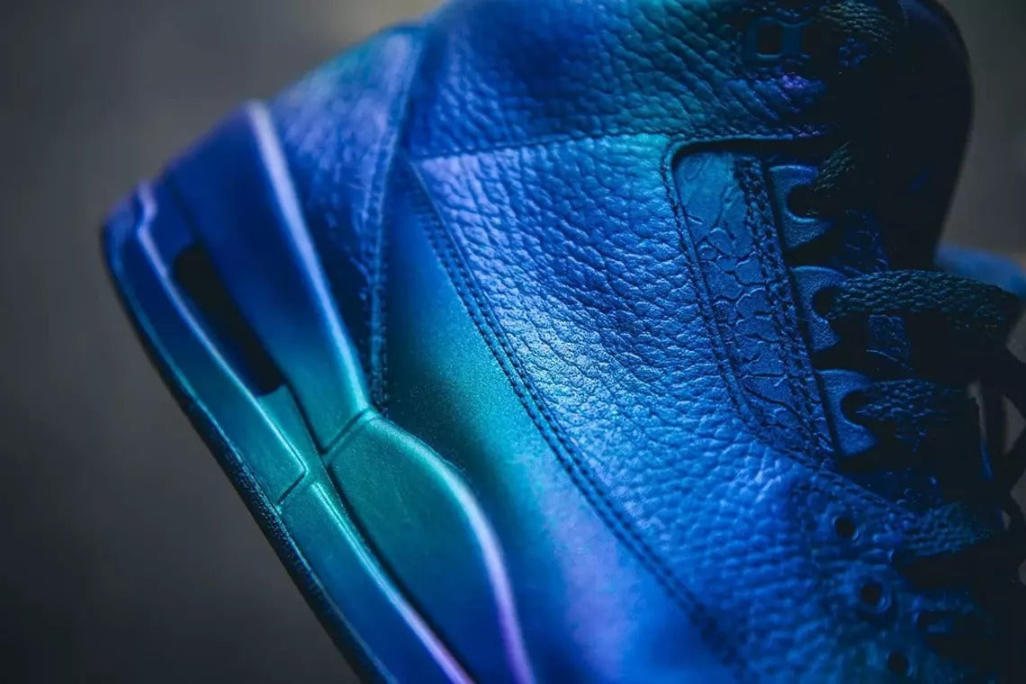 Using Angelus Prince Purple paint to create luxurious sneaker customisation design artwork