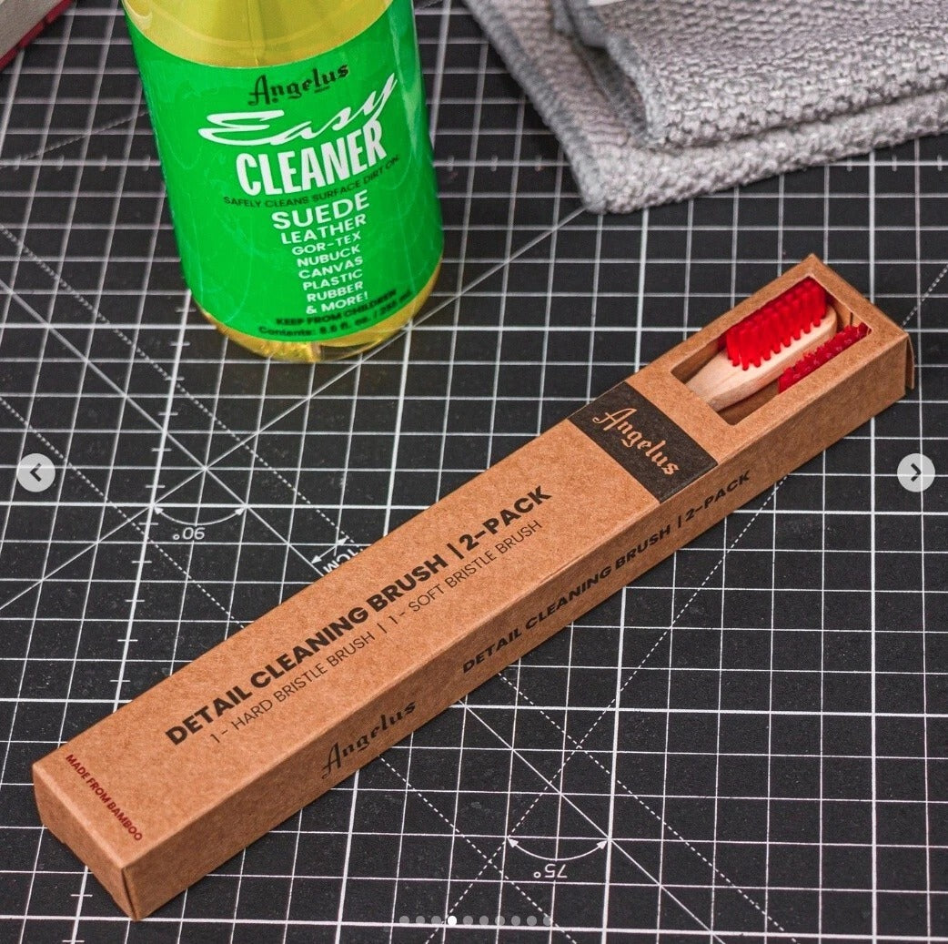 Angelus dual-brush cleaning pack featuring sustainable bamboo handles the perfect tools for keeping your sneaker collection spotless