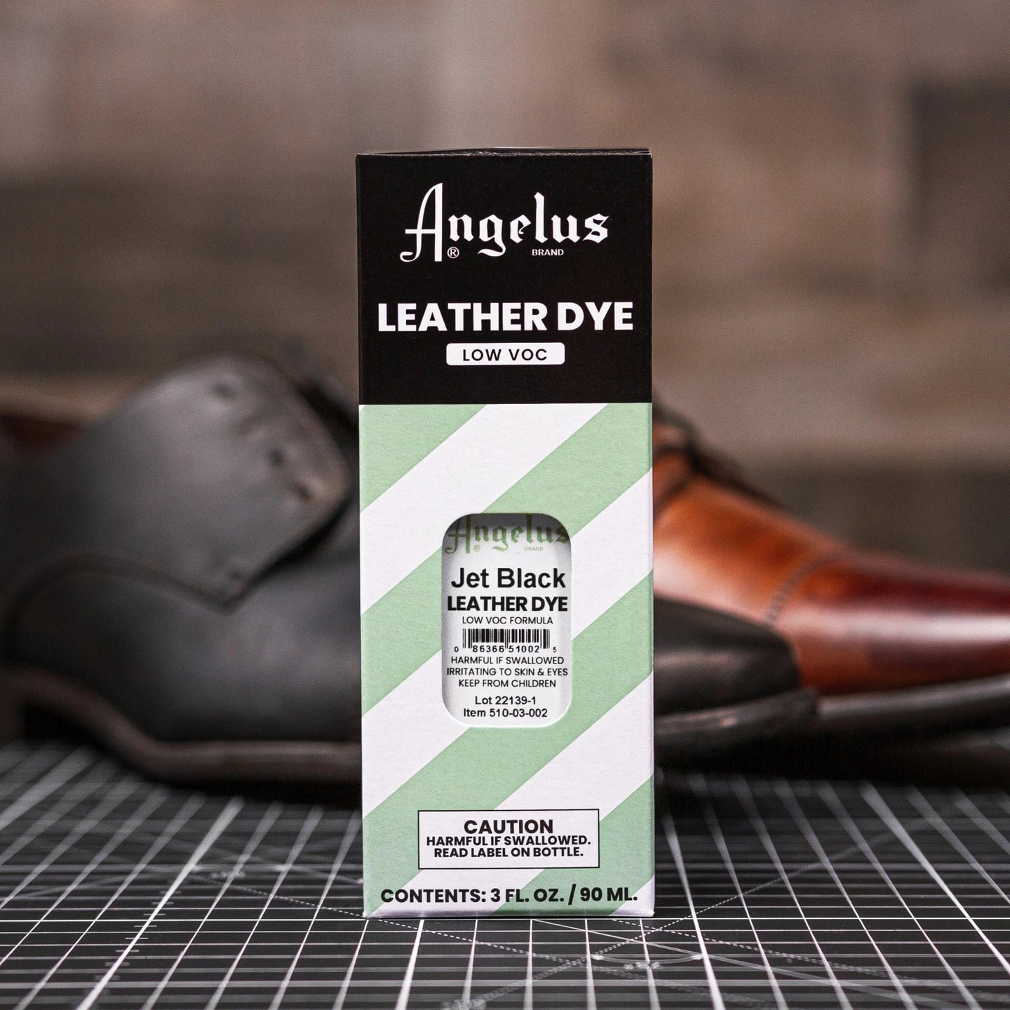 Vibrant colour results with Angelus Low VOC Leather Dye on custom leather shoe project