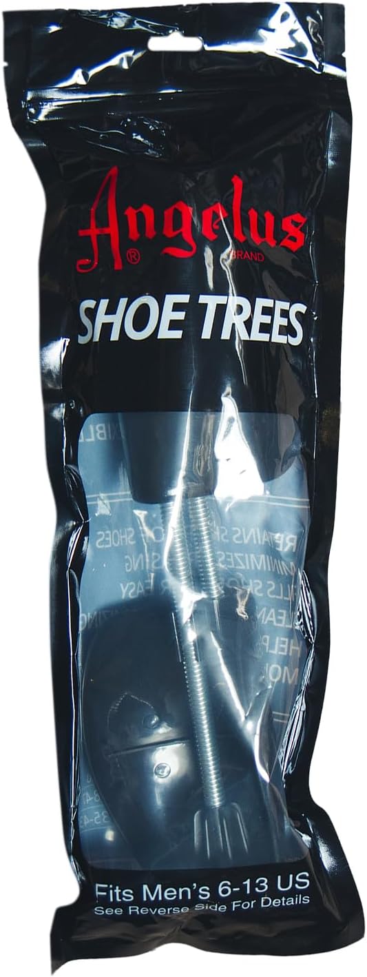 Professional display of Angelus Shoe Trees in various men's shoes showing comprehensive footwear protection