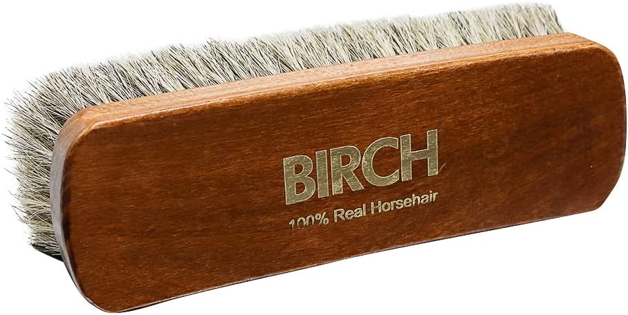 Medium BIRCH horsehair brushes are ideal for regular shoe polishing and leather care routines