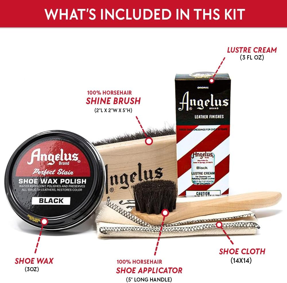 The compact Angelus shoe care travel kit is perfect for business trips keeping your leather shoes looking premium away from home