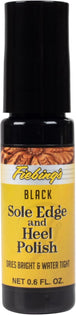 Fiebing's Black Edge Polish restores like-new finish to shoe soles and heels