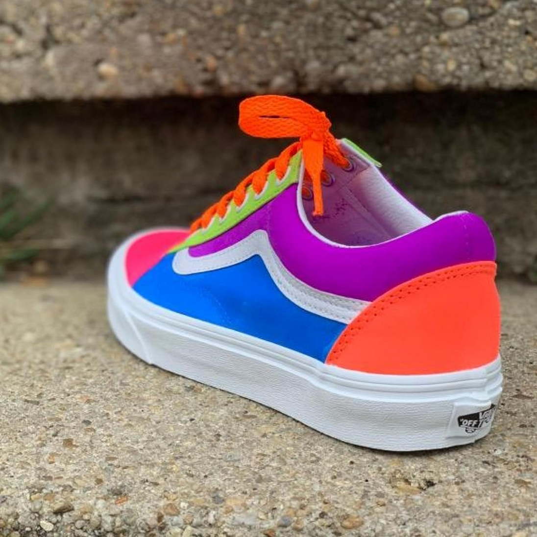 Colour spectrum comparison featuring Angelus Neon Lava Orange 130 with other orange neons for custom designs