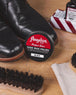 complete Angelus travel shoe shine kit provides convenient organization for all your shoe care needs while traveling
