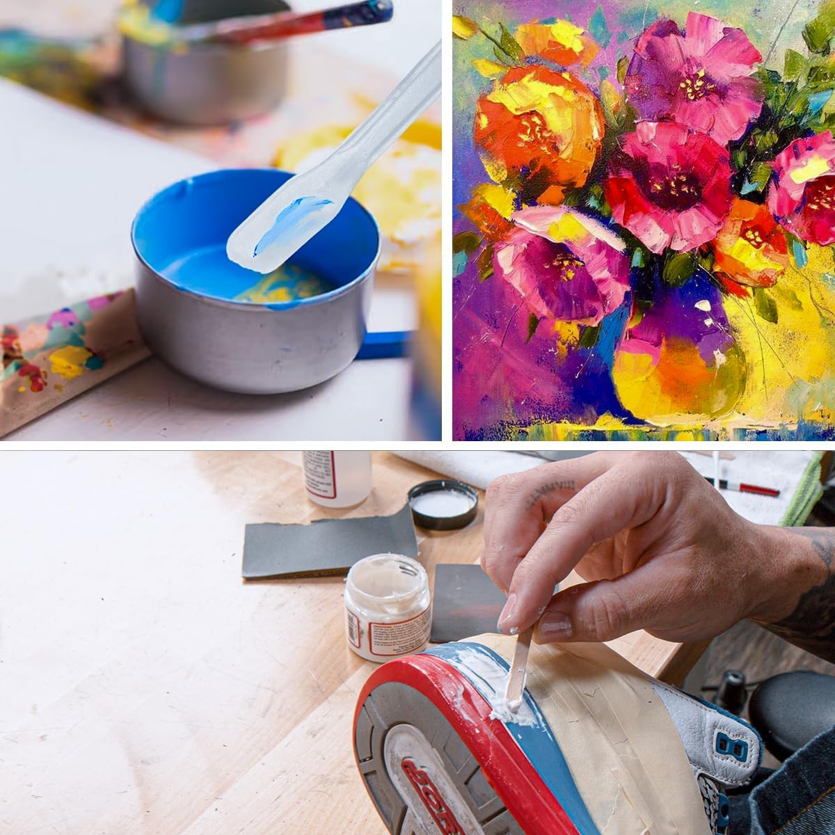 Angelus spatula set perfect for blending large batches of paint for big custom projects