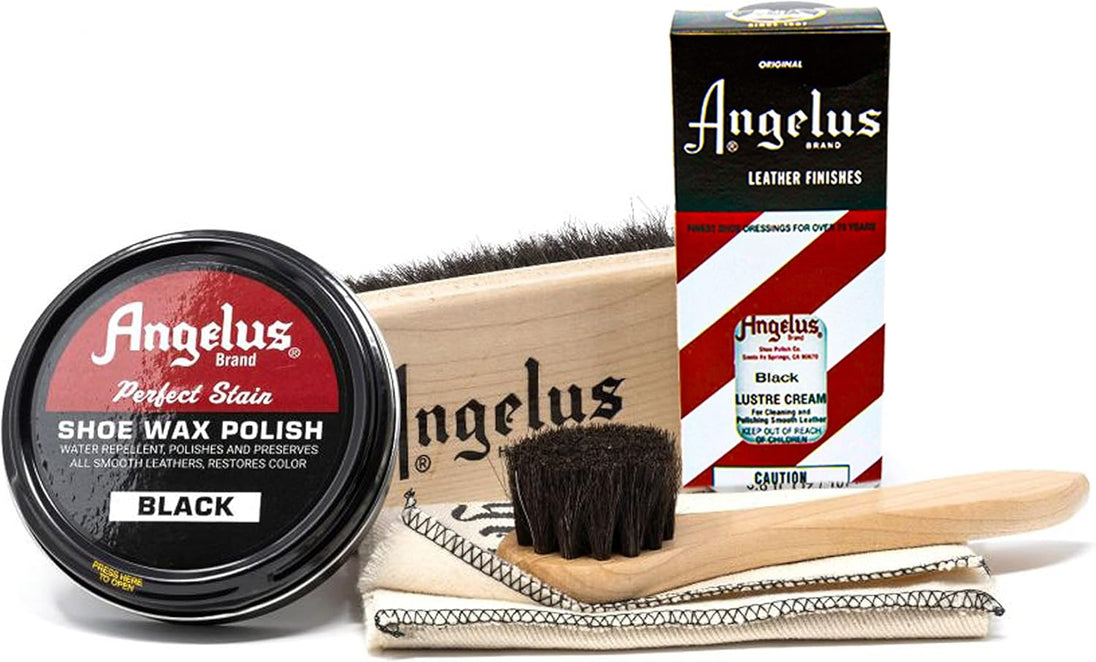 Angelus Shoe Shine Travel Kit a complete portable solution for professional leather footwear maintenance and care while on the go