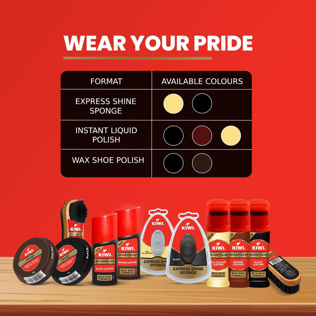 Kiwi Shine & Protect with sponge applicator offers mess-free shoe maintenance and protective qualities against moisture