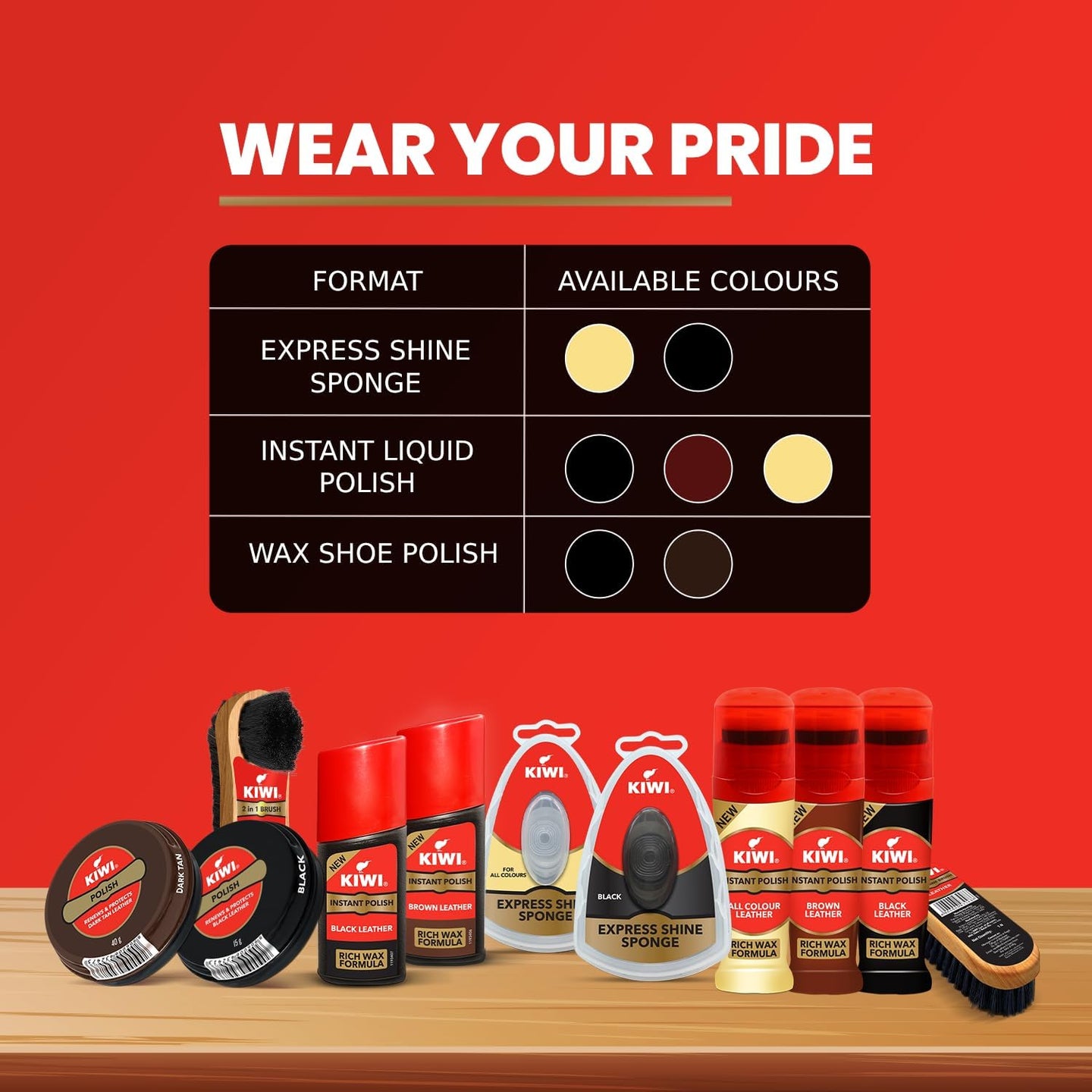 Kiwi Shine & Protect with sponge applicator offers mess-free shoe maintenance and protective qualities against moisture