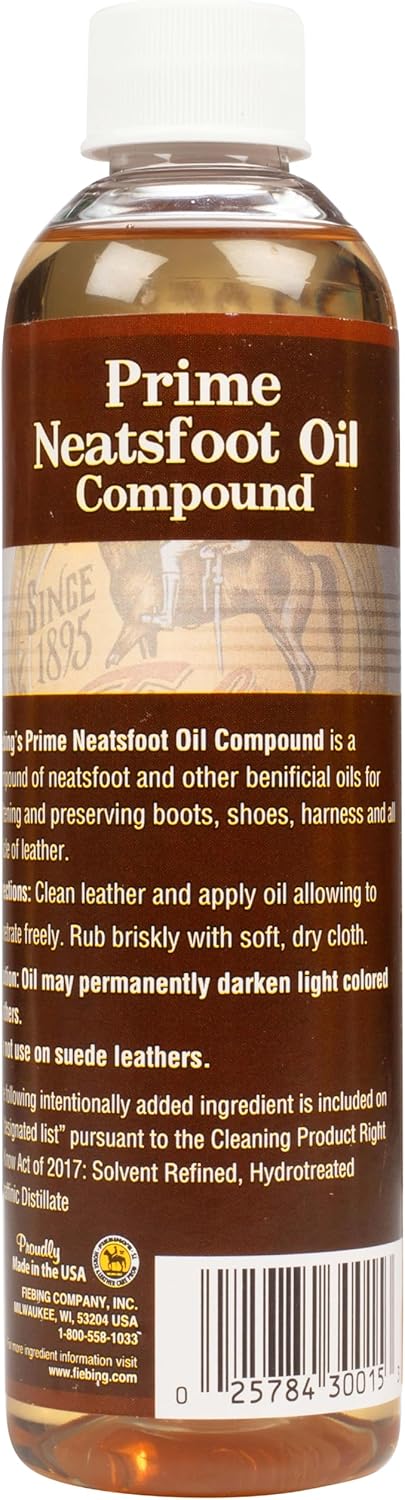 Fiebing's Prime Neatsfoot Oil Compound conditions without excess residues