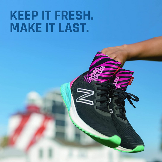 Discreet freshener inserts fit comfortably inside shoes from dress shoes to casual sneakers