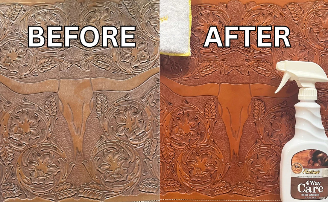 All-in-one Fiebing's 4-Way Care cleans conditions preserves and waterproofs leather