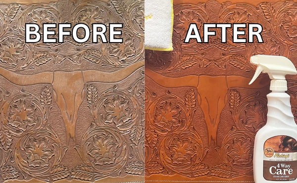 All-in-one Fiebing's 4-Way Care cleans conditions preserves and waterproofs leather