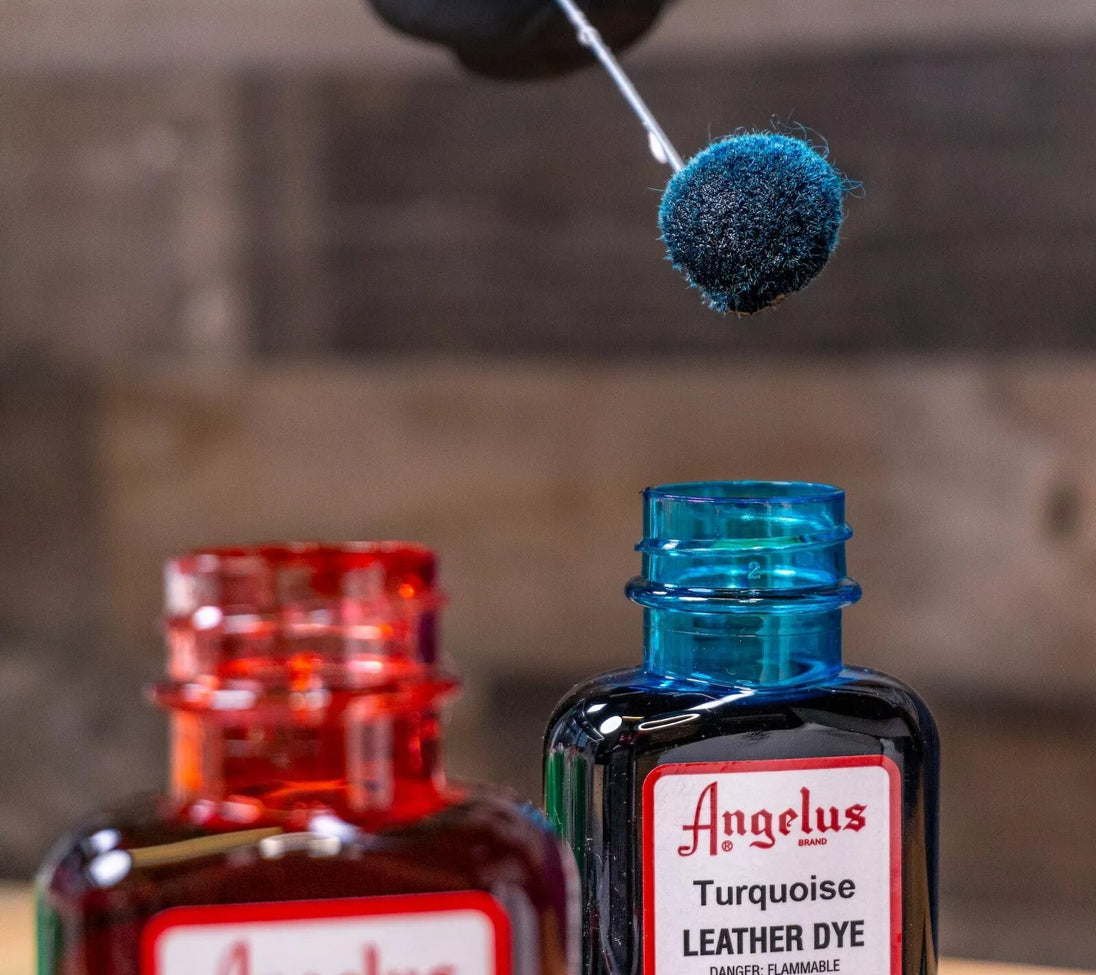 Even coverage achieved with Angelus Leather Dye on leather project