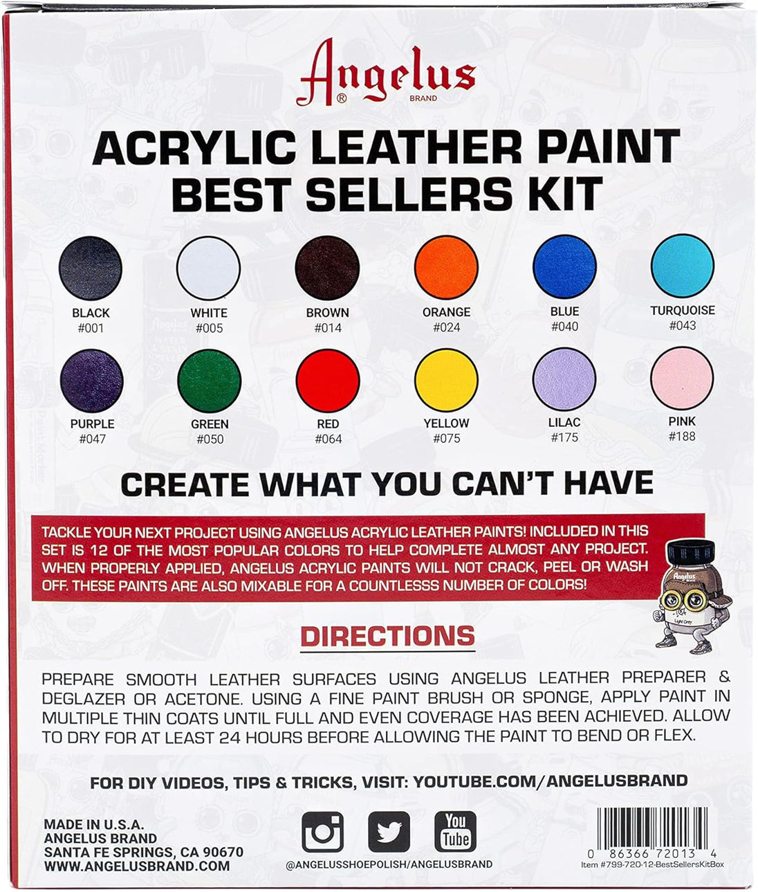 All Angelus Best Sellers paint bottles displayed perfect for starting your custom sneaker journey