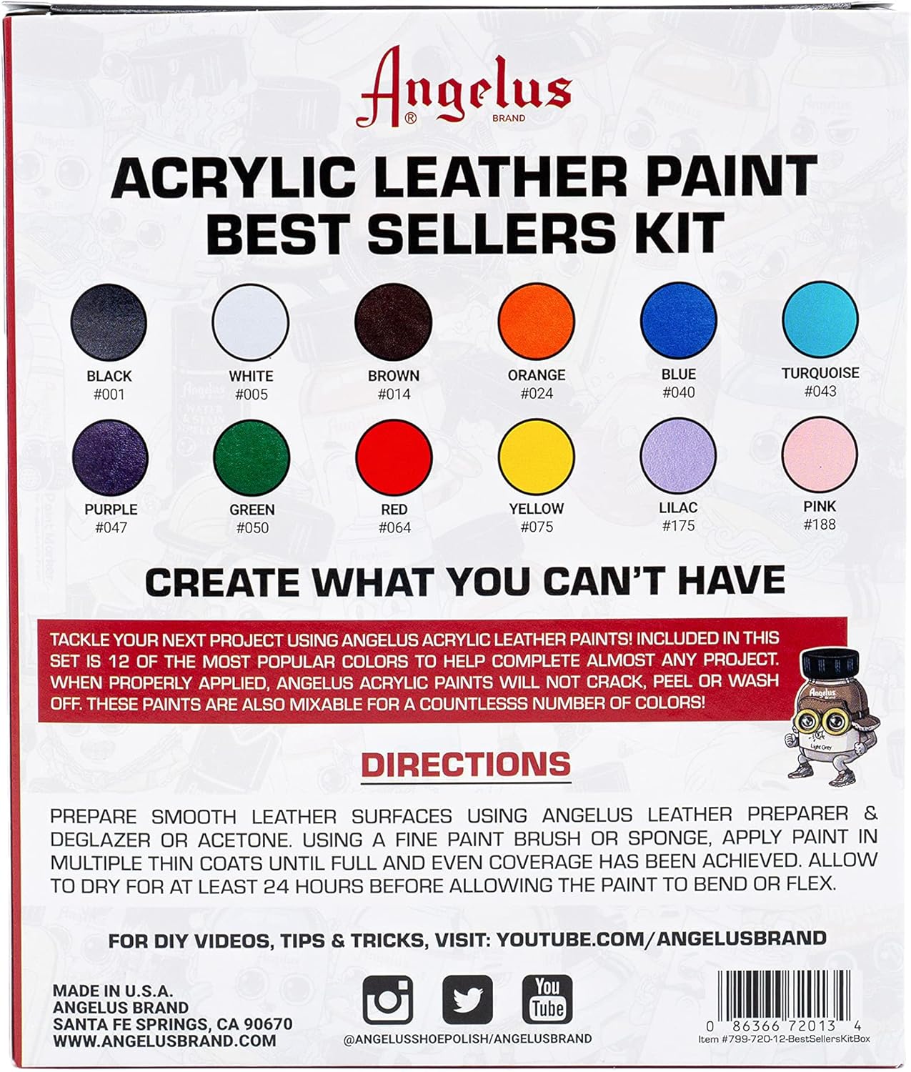 All Angelus Best Sellers paint bottles displayed perfect for starting your custom sneaker journey