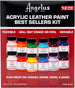 Open box showing Angelus twelve colour paint set for professional sneaker customisation and artwork