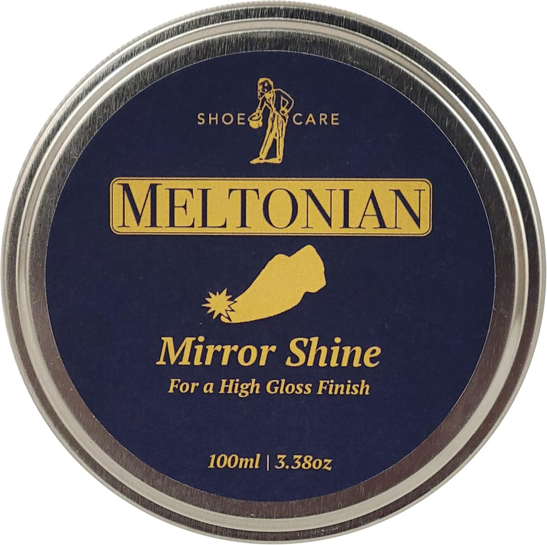 Meltonian Mirror Shine Polish conditions leather while creating a breathtaking long-lasting gloss finish that resists wear and the elements