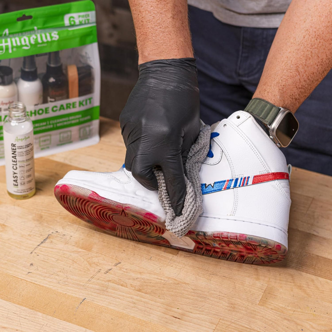 complete Angelus shoe maintenance kit includes all essential products for professional-level care of your entire footwear collection