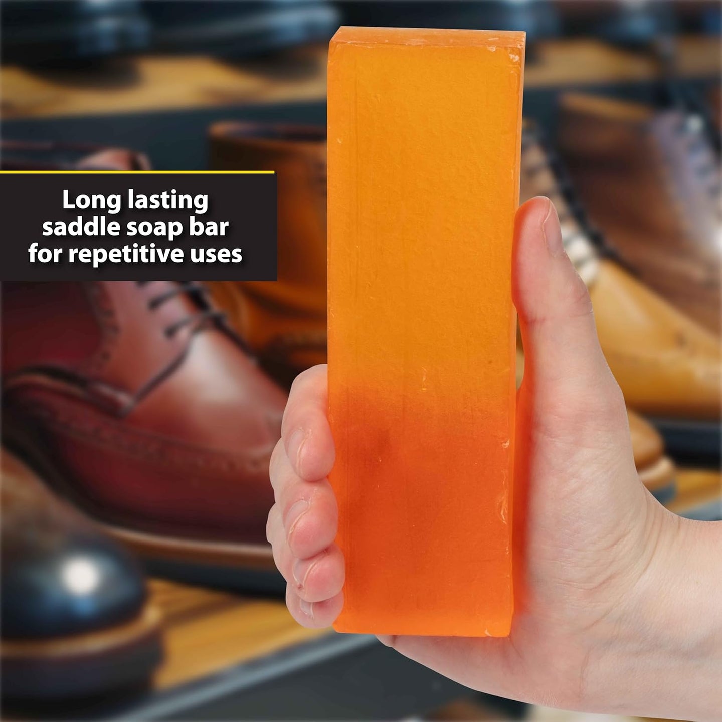 Gentle cleaning of fine leather goods with Fiebing's pure Glycerine Soap formula