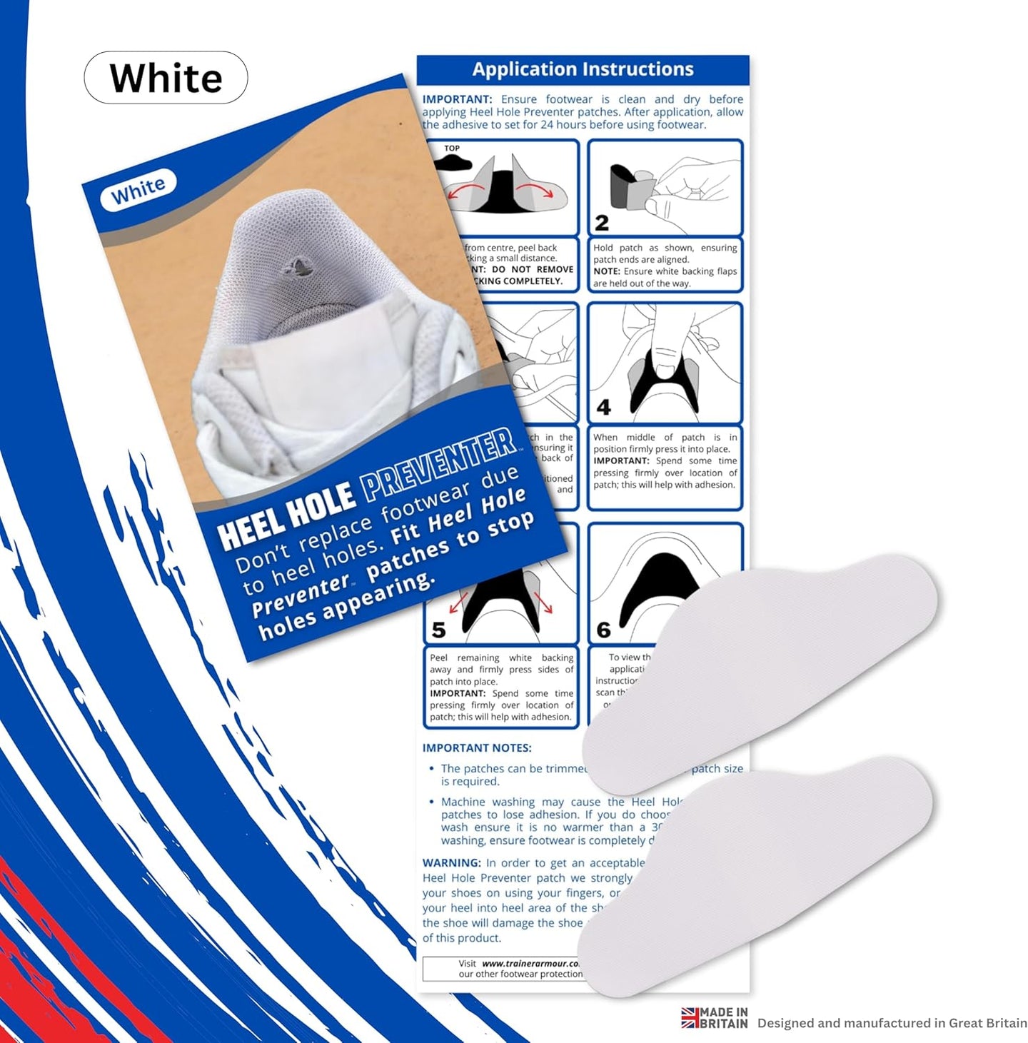 pair of heel protectors saves money by preventing premature shoe replacement due to wear