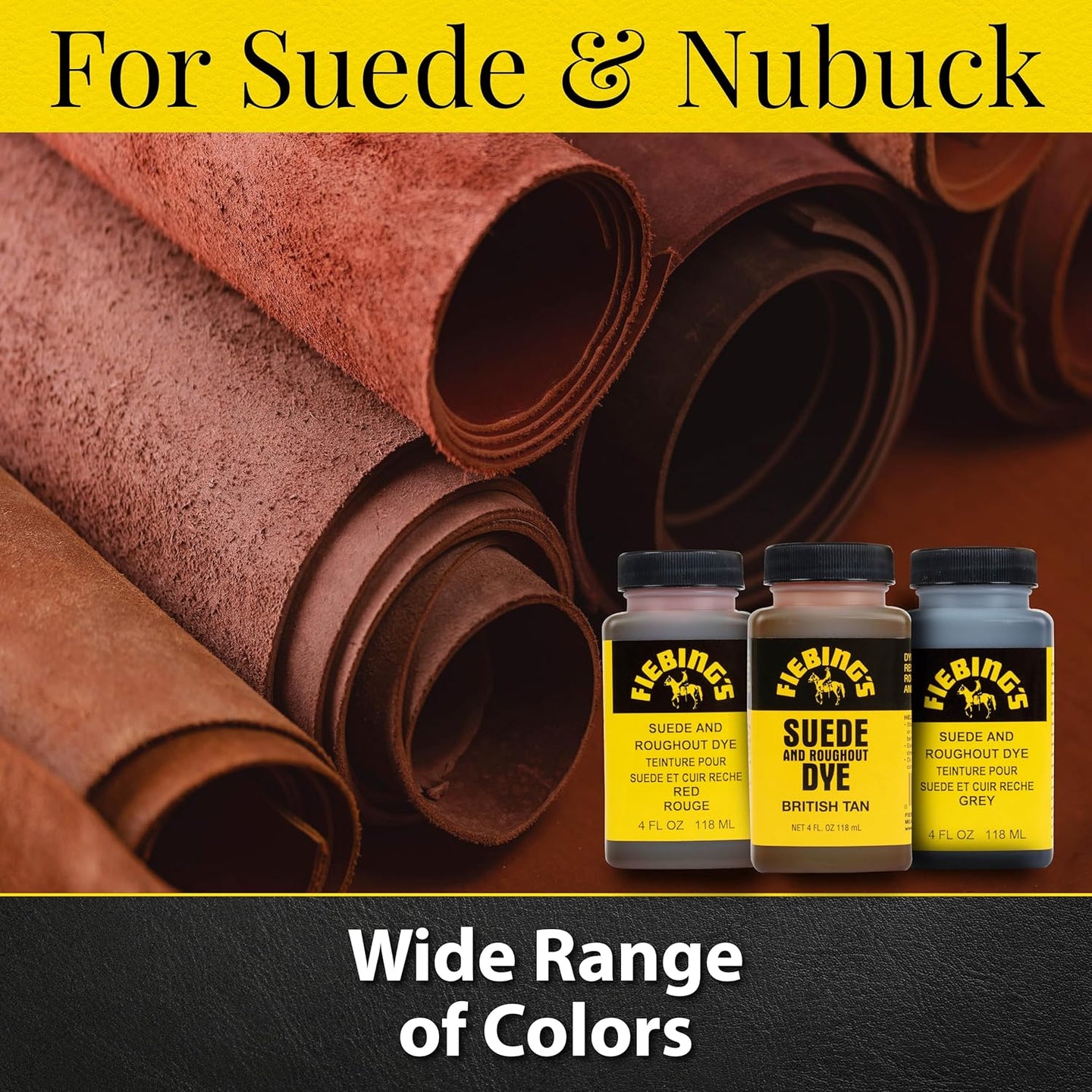 Even coverage achieved with Fiebing's professional Suede Dye on a leather project