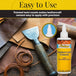 Professional leather bonding with Fiebing's Leathercraft Cement that dries clear