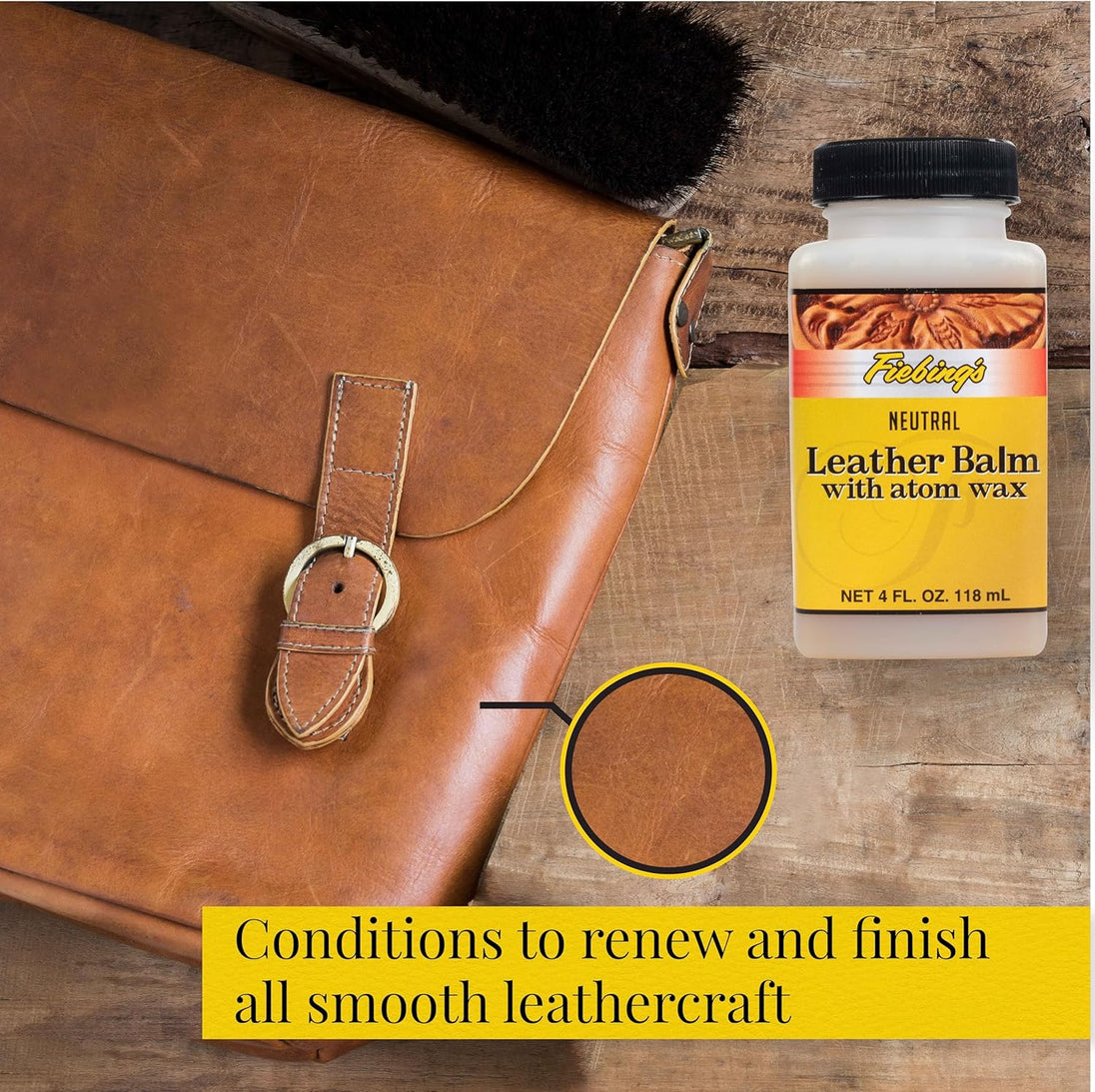 Protect light-coloured leather with Fiebing's neutral Atom Wax Balm formula