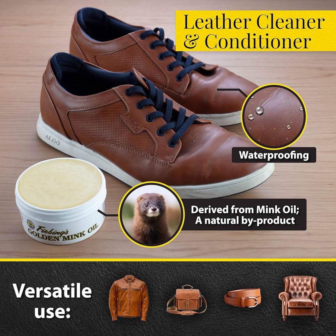 Fiebing's Golden Mink Oil conditions while maintaining leather breathability