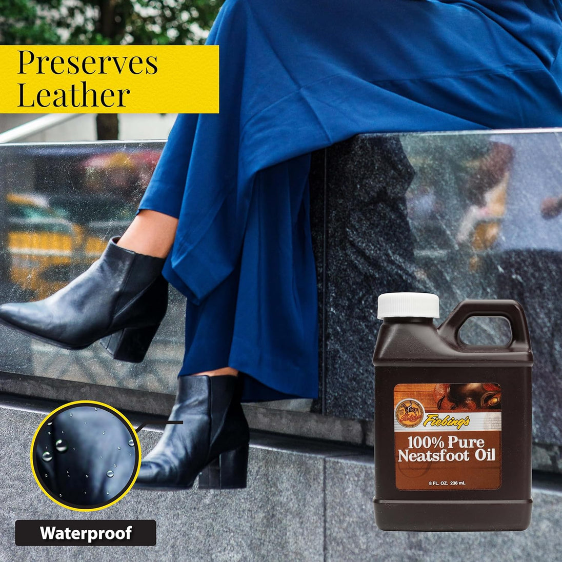 Fiebing's 100% Pure Neatsfoot Oil penetrates deep into leather fibres