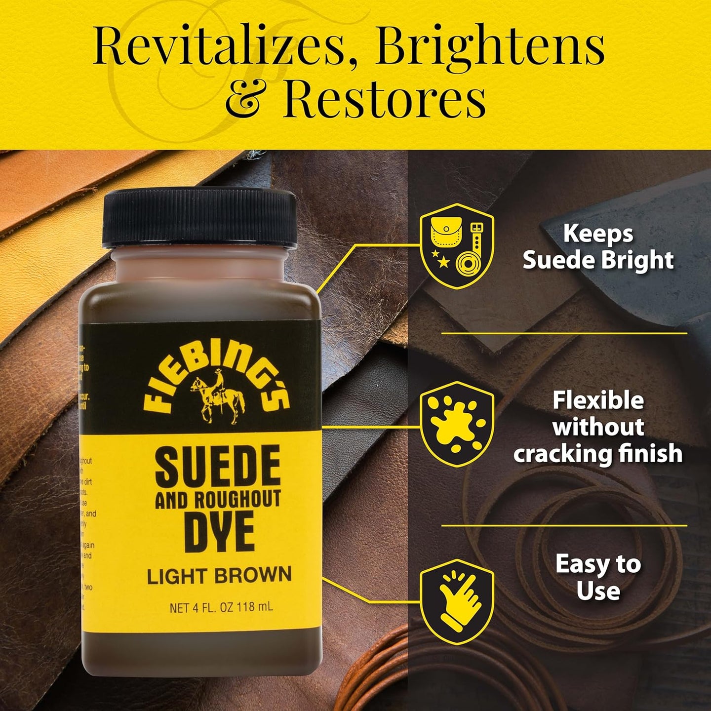 Colour transformation using Fiebing's Suede Dye on a vintage suede restoration