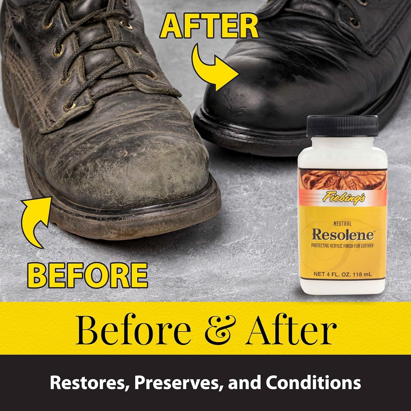 Acrylic leather sealer Fiebing's Resolene for water-resistant and scuff-proof protection