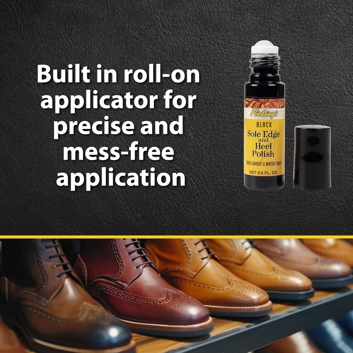 Fiebing's Edge Polish covers scuffs and restores shoe edge appearance