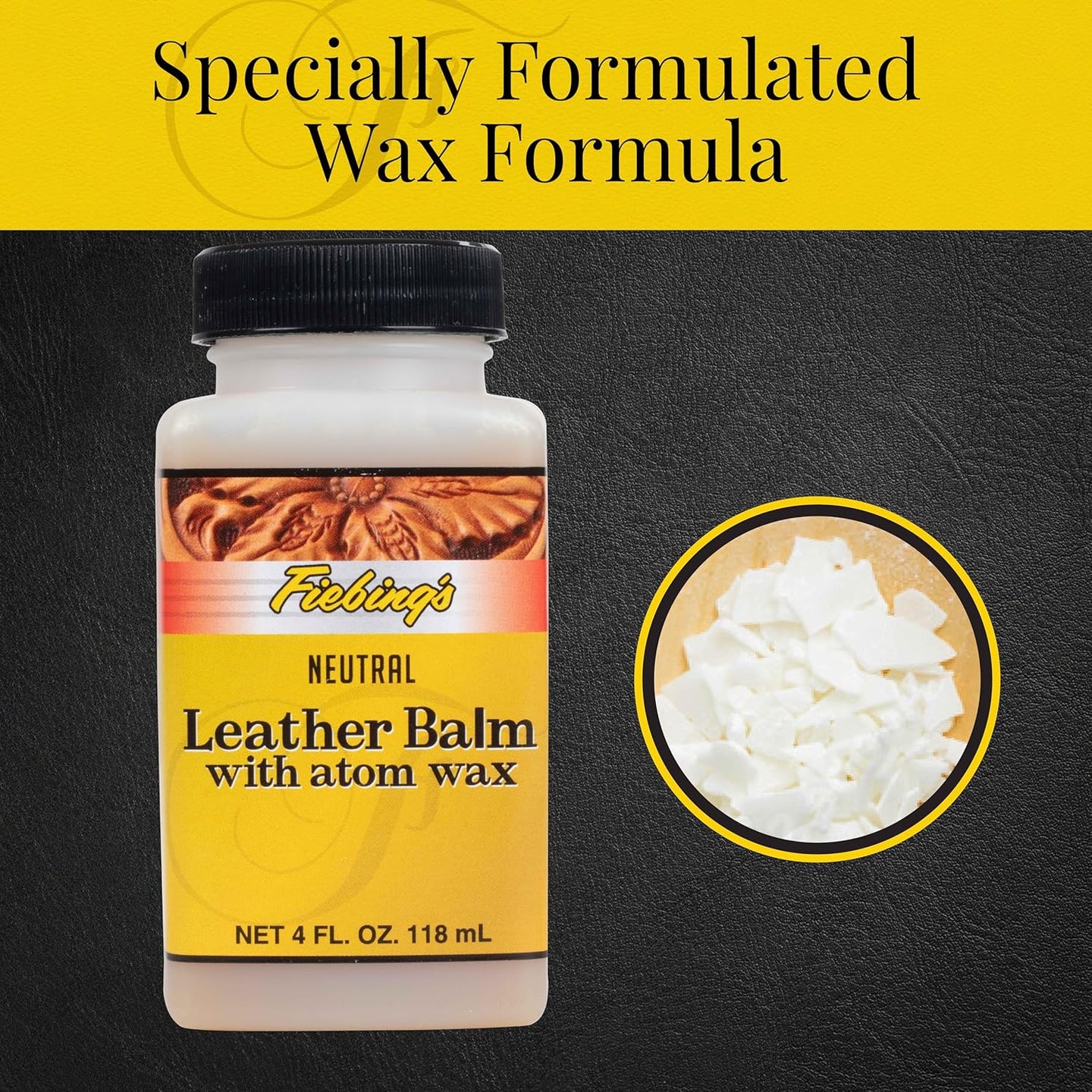 Fiebing's Leather Balm with Atom Wax for deep penetration and long-lasting protection