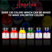 Professional magenta acrylic paint by Angelus provides strong colour payoff for dramatic projects and high-impact customisation